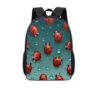 Cute Ladybug 17 Inch Backpack Kids School Bag Pink Heart Kawaii Children Daypack Fun Girly Print Rucksack (07)