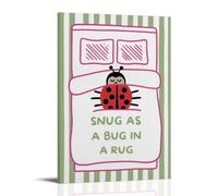Cute Ladybug Bedtime Quote Poster Canvas Print Art Whimsical Modern Art Print Wall Decor For Nursery Bedroom Dorm Room Canvas Wall Art Picture Prints Hanging Photo Gift Idea Decor Homes Artworks Style
