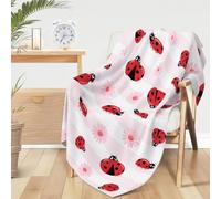 Cute Ladybug Blanket 60 x 50 Inch Soft Cozy Red Kawaii Throw Blanket for Home Chair Sofa Couch Bed, Birthday Christmas Ladybug Gifts for Women Men Teen