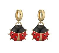 Cute Ladybug Dangle Small Hoop Earrings for Women Funny Dainty Beetle Adorable Black Red Enamel Ladybird Insect Drop Huggie Earring Statement Fashion Lucky Animal Jewelry Party for Daughter