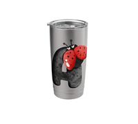 Cute Ladybug Letter A Watercolor Alphabet Design Stainless Steel Insulated Tumbler