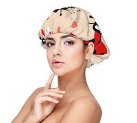 Cute Ladybug Satin Bonnet Silk Bonnet, Hair Bonnet For Sleeping, Soft Double Layer Silk Sleeping Cap Hair Wrap For Women Natural Hair Curly Hair Braided Hair Long Hair
