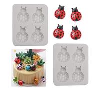 Cute Ladybug Silicone Resin Molds Mini Beetle Cake Decorating Fondant Molds Ladybird Chocolate Mold for Cupcake Decorating Ice Cream Chocolate Cake Topper Decoration Candy Ice Cube Gum Paste Resin