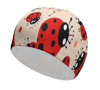 Cute Ladybug Swim Cap for Women Men Swimming Hat Bath Waterproof Pool Caps for Long Thick Curly Hair