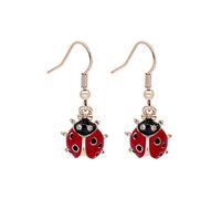 Cute Ladybug Tiny Stud Earrings for Women Girls Hypoallergenic Rose Gold Plated Dainty Red Bugs Black Head Small Lucky Fish Hook Cartilage Tragus Stud Birthday Christmas Jewelry Gifts