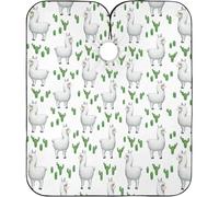 Cute Lama Alpaca Cactus Cacti Barber Cape Easy Clean Hairdressing Apron Lightweight Haircut Capes For Barbers Home Beauty Shops 140X168Cm