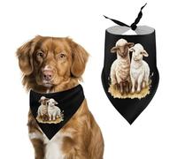Cute Lamb And Sheep Printed Dog Bandanas Adjustable Triangle Pet Scarf Washable Puppy Bibs Kerchief