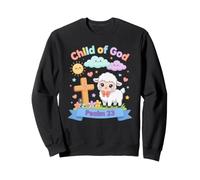 Cute Lamb Cross Psalm 23 Christian Faith Design Sweatshirt