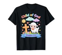 Cute Lamb Cross Psalm 23 Christian Faith Design T-Shirt