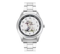 Cute Lamb Flower Quartz Watch Alloy Watch Dress Decorative for Business Men Women with Design Pattern Print
