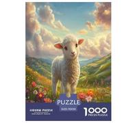 Cute Lamb Jigsaw Puzzles Puzzles for Adults Kids. 1000 Piece Impossible Challenge Toy Educational Game Home Decoration for Educational Games Gifts 70x50cm/1000pcs