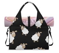 Cute Lamb Sheep Sports Duffel Bag for Women Men Funny Sheep Weekend Overnight Bag with Shoe Compartment Shoulder Tote Luggage Bag for Yoga Gym Travel