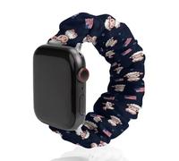 Cute Lamb U.S. Flag Funny Stretch Bands Compatible with IWatch Replacement Smart Watch Strap