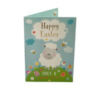 Cute Lamb With Bees Design Open Easter Card
