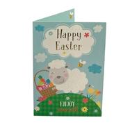 Cute Lamb with Eggs Design Open Easter Card