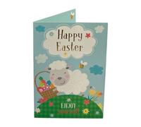 Cute Lamb With Eggs Design Open Easter Card