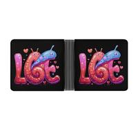 Cute Land Slug Love Bifold Wallet Leather Slim Cash Card Holder Cute Purse