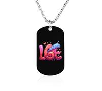 Cute Land Slug Love Memorial Necklace Titanium Steel Rectangle Tag Chain Pendant Jewelry Gift