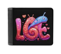 Cute Land Slug Love Men's Bifold Wallet Slim Cash Card Holder Leather Purse