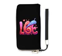 Cute Land Slug Love Slim Wallet for Women Long Purse Cute Clutch Wristlet Handbag Card Holders