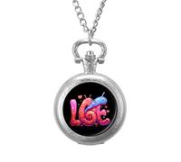 Cute Land Slug Love Vintage Pocket Watch Alloy Pendant Watches Necklace Gift for Men Women Silver-Style