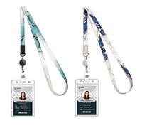 Cute Lanyard id Holder Durable Retractable Lanyards for ID Badges,Waterproof ID Badge Holder for Cruise Ships Key Cards (Blue Marble)