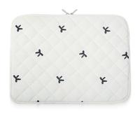 Cute Laptop Sleeve White Bow 15-15.6inch - Puffy Laptop Sleeve Coquette White Bow, Preppy Cute Quilted Lap Top Case Padded Cover Pouch Bag