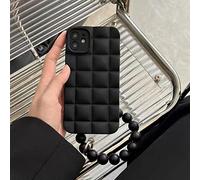 Cute Lattice Beads Bracelet Phone Chain Soft Case For iPhone 14 Pro Max 13 12 11 X XS XR 6 7 8 Plus SE 3 Cover,Black,for iPhone 11