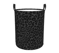 Cute Laundry Basket Compatible With Dark Gray Black Leopard Cheetah Print Hamper Collapsible Freestanding Clothes Hamper, Waterproof Toys Gift Basket for Office Bedroom Nursery