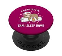 Cute Lazy Girl Graduation Sloth Can I Sleep Now Coquette Bow PopSockets Adhesive PopGrip