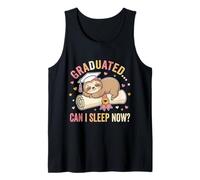 Cute Lazy Girl Graduation Sloth Can I Sleep Now Coquette Bow Tank Top