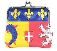 Cute Leather Coin Pouch Women Girl Kiss Lock Rhone Alpes Flag Money Change Pouch Girls, Rhone-Alpes Flag, Classic