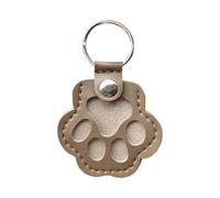 Cute Leather Paw Keychain for Dog and Cat Fur Storage, Keepsake Keyring for Pet Lovers, Unique Memorial Collection Key Chain, Paw Design Pendant Memorial Storage Keepsake (F)
