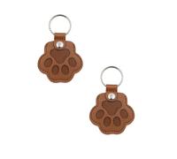 Cute Leather Paw Keychain for Dog and Cat Fur Storage, Keepsake Keyring for Pet Lovers, Unique Memorial Collection Key Chain, Paw Design Pendant Memorial Storage Keepsake (2pcs-brown)