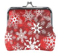 Cute Leather Wallet for Women Red Snowflakes Elegant Small Change Girls Red Christmas Snowflake Chic UNITALLA Classic Red Snowflakes Christmas Chic, Chic Christmas Red Snowflakes, UNITALLA, Classic