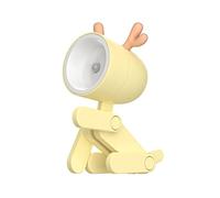 Cute Led Room Night Light, New Cute Student Night Light, Puppy Shaped Mini Led Desk Lamp Cute Little Phone Holder, Adjustable Phone Holder, Animal Night Light For Room Decoration (Fawn, Yellow)
