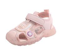 Cute LED Sandals for Boys Girls Children Non-Slip Light Up Shoes Comfy Close Toe Hollow Breathable Sandal with Soft Soles Kids Lightweight Adjustable Fastener Flat Wide Fit Slipper for Outdoor