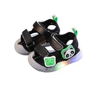 Cute LED Sandals for Boys Girls Children Non-Slip Light Up Shoes Comfy Close Toe Hollow Sandal with Soft Soles Kids Casual Lightweight Easy Fasten Flat Wide Fit Footwear Sl lash Dress Shoe