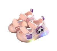 Cute LED Sandals for Boys Girls Children Non-Slip Light Up Shoes Comfy Close Toe Hollow Sandal with Soft Soles Kids Casual Lightweight Easy Fasten Flat Wide Fit Footwear Sl lash Dress Shoe
