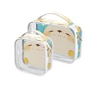 Cute Lemon Color Seal Toiletry Bags for TSA Approved Multifunctional Small Makeup Bag Airport Airline Compliant
