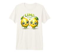 Cute Lemon Couple Holding Hands Lime Text Premium T-Shirt