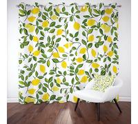 Cute Lemon Soundproof Curtains Leaf Pattern Window Drapes 300 x 140 cm 2Pack Thermal Blackout Curtains for Living Room & Bedroom Fruit Design Grommet Panels