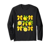 Cute Lemon Tropical Fruits Coquette Bows Summer Vibes Long Sleeve T-Shirt