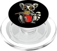 Cute Lemur Lover Lemur Eating Ramen Noodle Anime Fun Animal PopSockets PopGrip for MagSafe