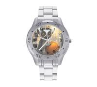 Cute Lemur Playing Basketball Business Stainless Watch Fashion Designer Wristwatch Easy Reader Analog Watches Gifts for Men