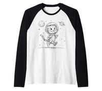Cute Leopard Astronaut Space Explorer Feline Journey Raglan Baseball Tee