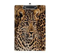 Cute Leopard Clipboard Sturdy Low Profile Clip Clipboards Hanging Hole with Hanging Clipboard Acrylic Clip Board Holds 100 Sheets12.5x8.5In