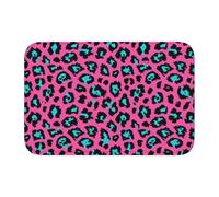 Cute Leopard Crystal Velvet Lock Edge Floor Mat 40x60, Non Slip, Easy To Clean, Comfortable Foot Feel