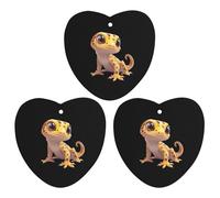 Cute Leopard Gecko Hanging Car Air Fresheners 3Pcs Aromatherapy Tablets Automotive Fragrance Scented Card Decor Love form