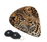 Cute Leopard Guitar Picks 6-Pack - Pick Set (0.46mm / 0.71mm / 0.96mm) Suitable For Guitar And Ukulele Playing